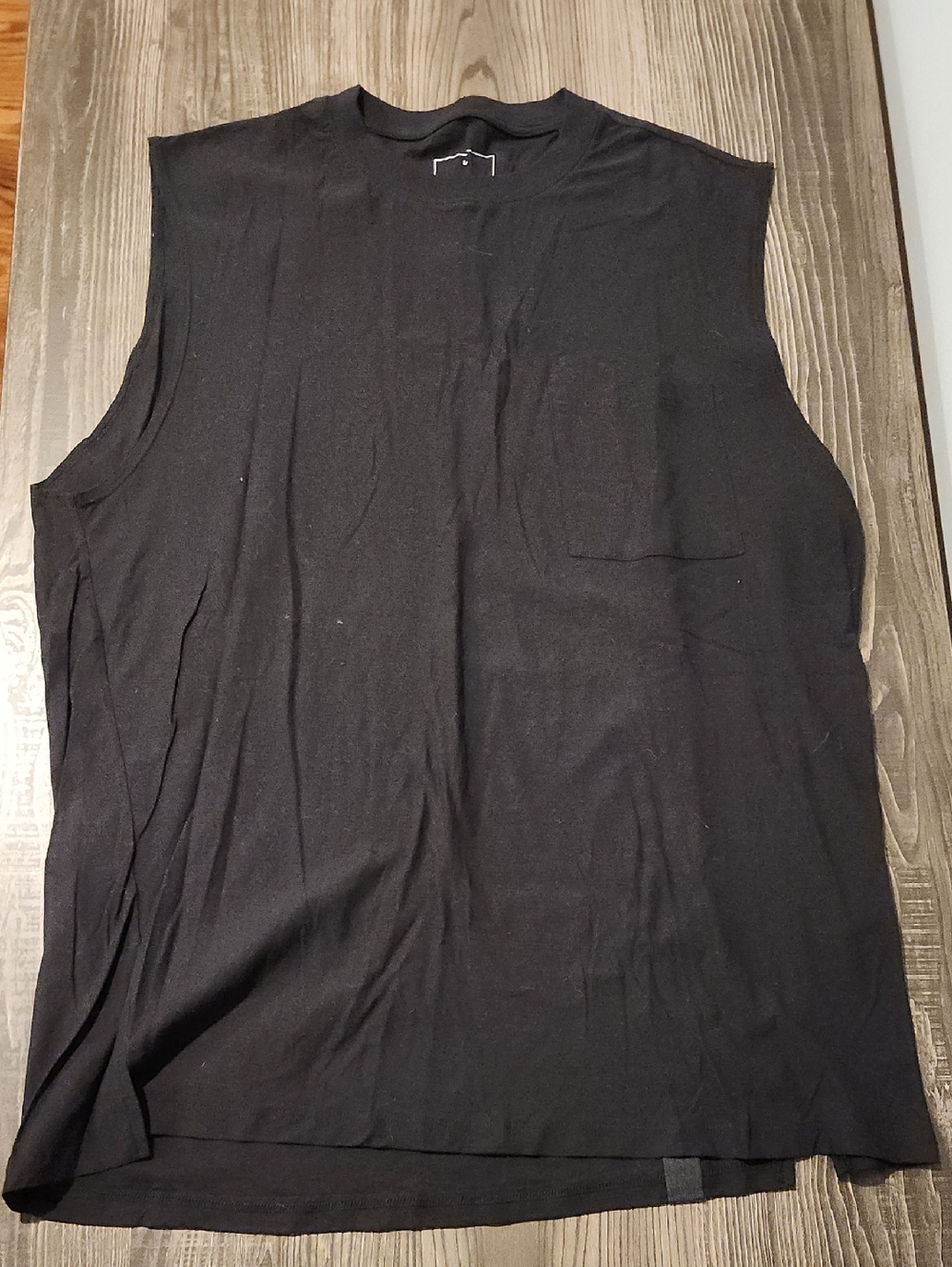 Lahgo Cool Cotton Black Sleeveless Muscle Tank